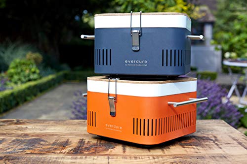 Everdure by Heston Blumenthal Cube Portable Charcoal Grill Perfect for Picnics, Tailgating, Beach, Camping or Tabletop Patio BBQ, Lightweight and Compact, Graphite
