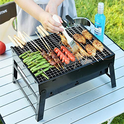 Portable Barbecue Charcoal Grill Stainless Foldable BBQ Grills for Outdoor/Garden Cooking Camping Hiking Picnic Easy to Carry 16.92" x 11.41" x 2.75"