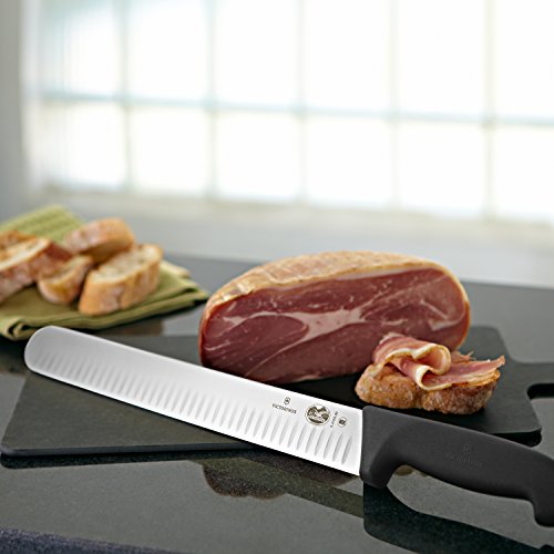 Victorinox Swiss Army - 47645 Cutlery Fibrox Pro Slicing Knife, Granton Blade, Black, 12-Inch Victorinox Swiss Army - 47645 Cutlery Fibrox Pro Slicing Knife, Granton Blade, Black, 12-Inch