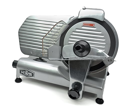 KWS Commercial 320w Electric Meat Slicer 10" Frozen Meat Deli Slicer Coffee Shop/restaurant and Home Use Low Noises (Teflon Blade - Black)