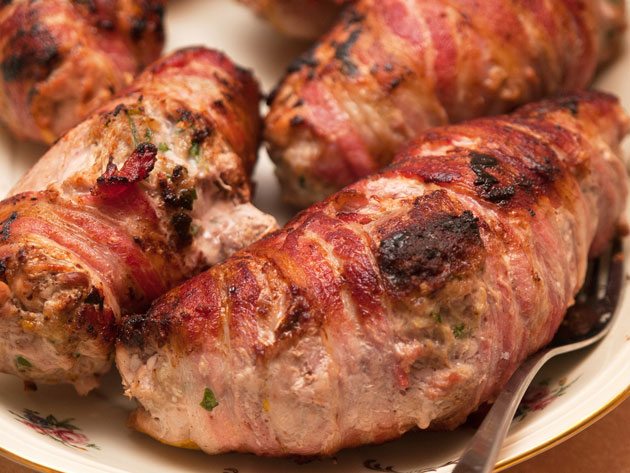 Fried pheasant breast with bacon Fried pheasant breast with bacon